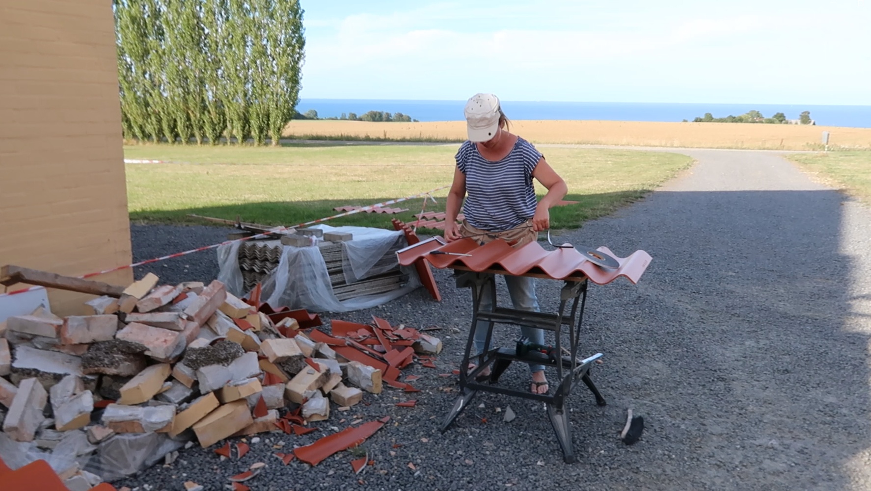 Golfplaten in het oranje - Vakantiehuis Solhjem Bornholm