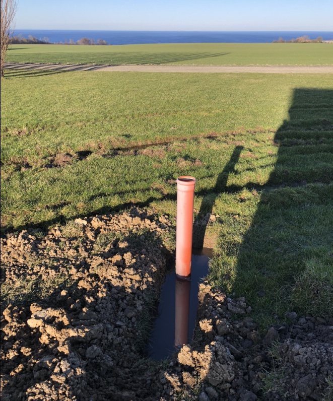 Nieuwe riolering - Vakantiehuis Bornholm